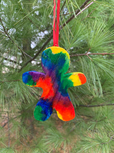 Watercolor Rainbow Gingerbread Cookie Ornament