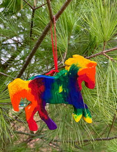 Watercolor Rainbow Horse Ornament