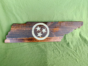 Rustic Dark Tri Star Tennessee with White Accent