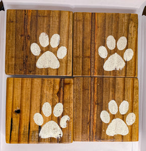 Set of 4 Natural Cat Paw Coasters