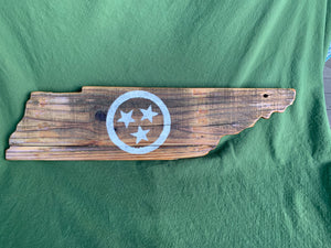 Rustic Natural Tri Star Tennessee with White Accent
