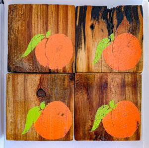 Set of 4 Natural Georgia Peach Coasters