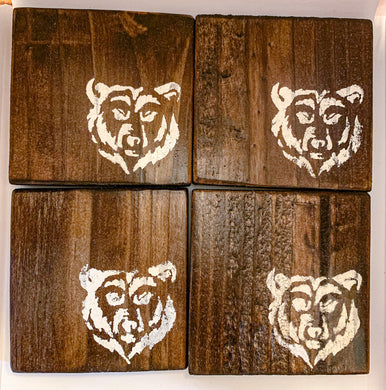 Shabby rustic weathered blue wood Coasters (Set of 4) by ghjura