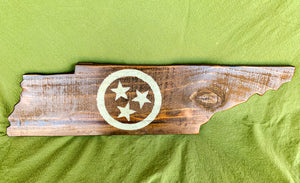 Rustic Dark Tri Star Tennessee with White Accent