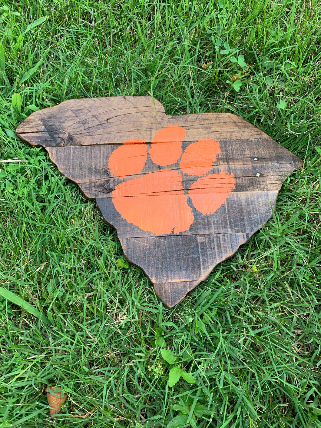 Dark Rustic Orange Clemson Paw South Carolina