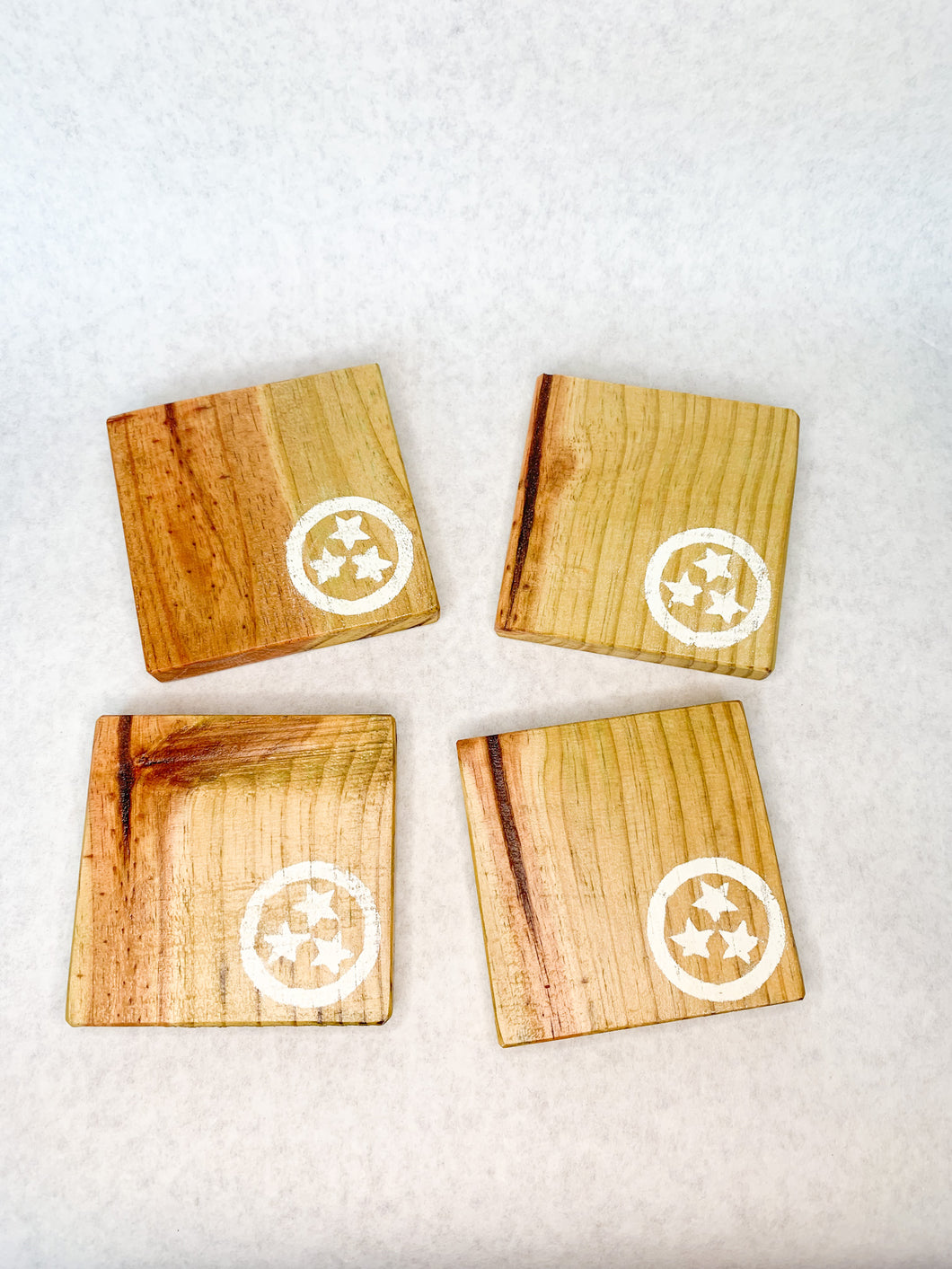 Set of 4 Natural Tri Star Coasters