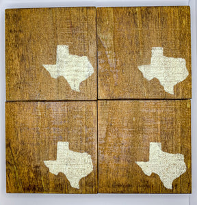 Set of 4 Natural State of Texas Coasters