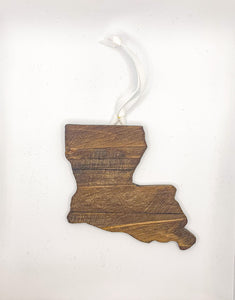 Reclaimed Wood Louisiana Ornament