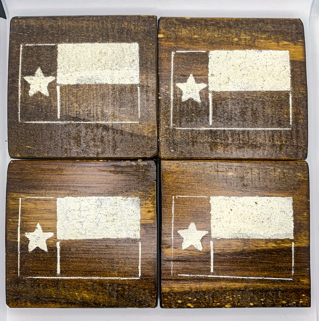 Set of 4 Dark Texas Flag Coasters