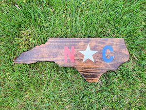 Dark Rustic North Carolina with Red, White and Blue Detail