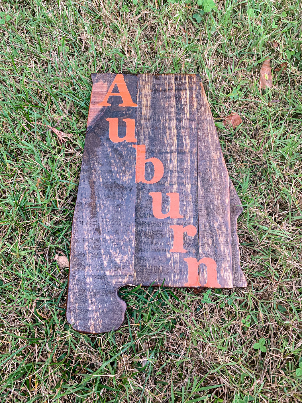 Rustic Dark Alabama with Orange Auburn