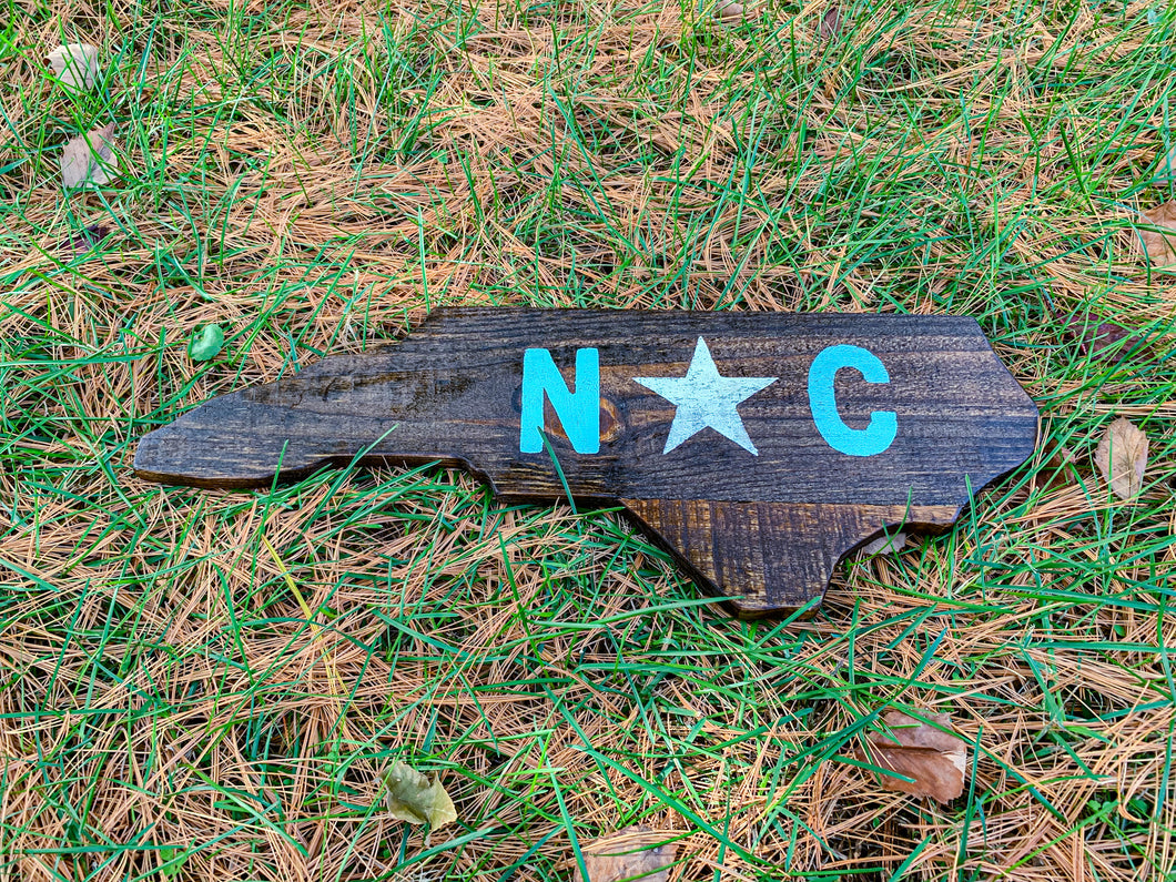Dark Rustic North Carolina with White and Blue Detail