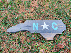 Vintage Grey Rustic North Carolina with White and Blue Detail