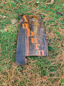 Rustic Dark Alabama with Orange Auburn