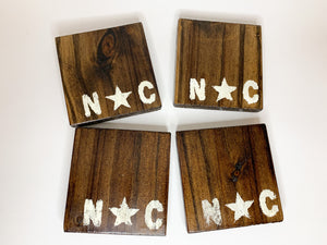 Dark North Carolina Coasters- Set of 4