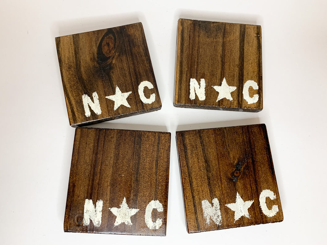 Dark North Carolina Coasters- Set of 4