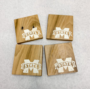 Set of 4 Natural Mississippi State Coasters