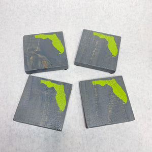 Set of 4 Vintage Gray State of Florida Coasters