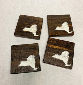 Set of 4 Dark New York State Coasters