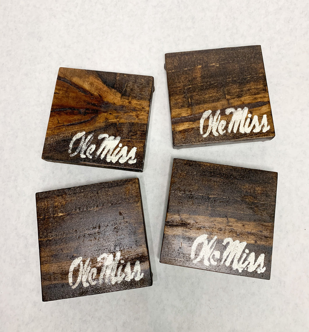Set of 4 Dark Ole Miss Coasters