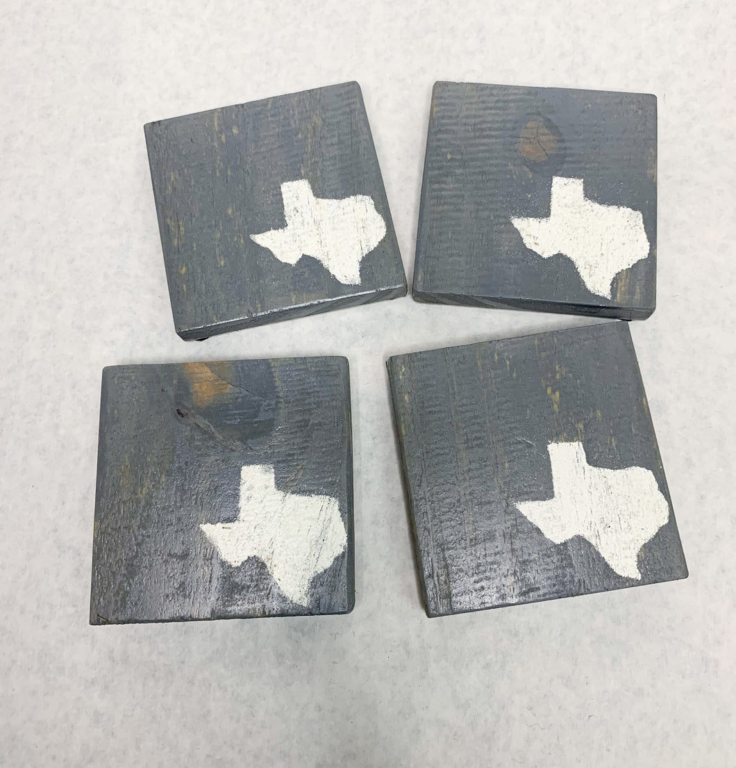 Set of 4 Vintage Gray State of Texas Coasters