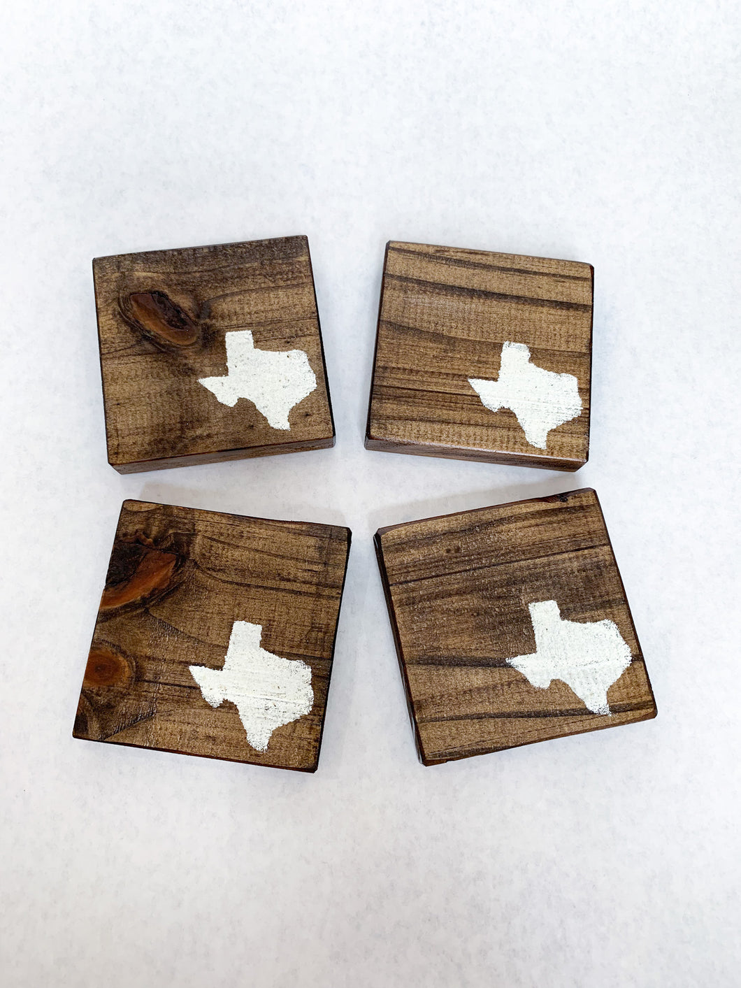 Set of 4 Dark State of Texas Coasters
