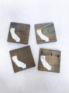 Set of 4 Vintage Grey State of California Coasters