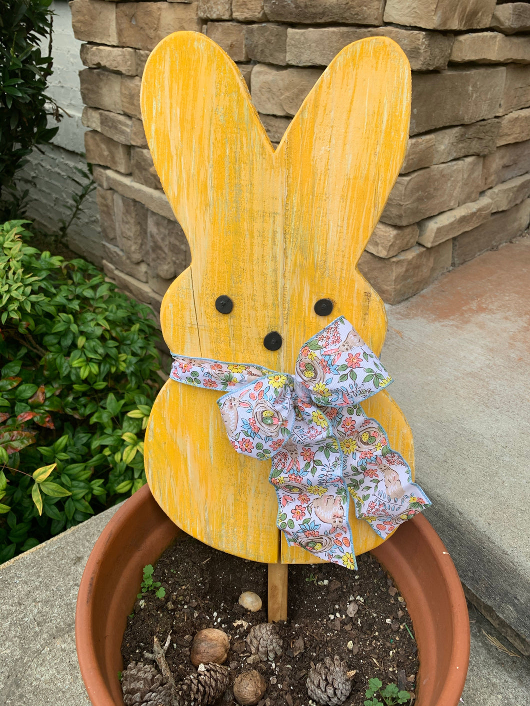 **Pre Order Outdoor Yellow Easter Bunny