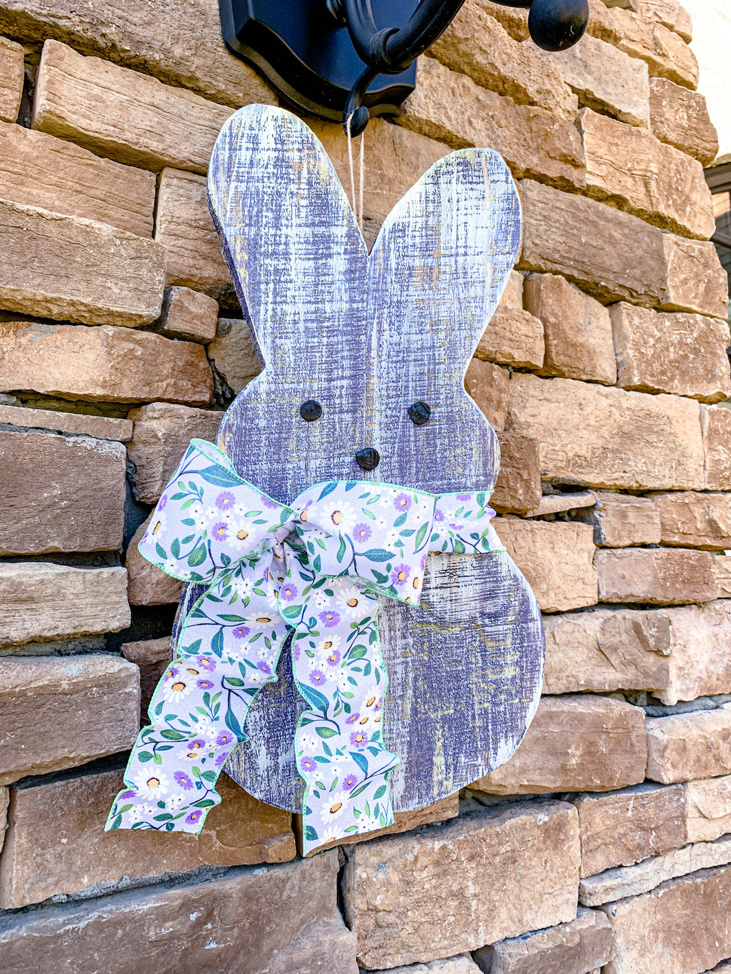 Outdoor Lavender Easter Bunny with Hook
