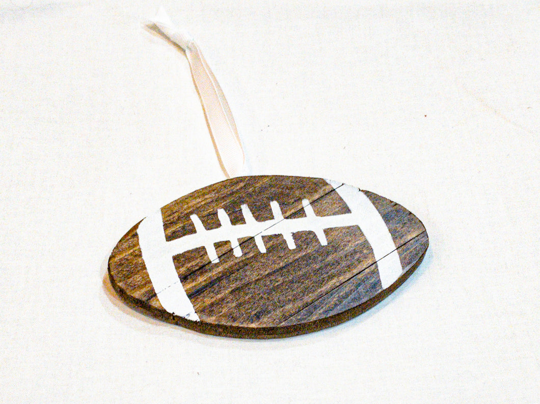 Reclaimed Wood Football Ornament