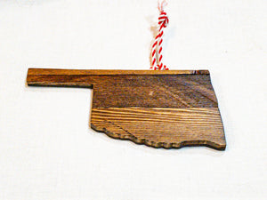 Reclaimed Wood Oklahoma Ornament